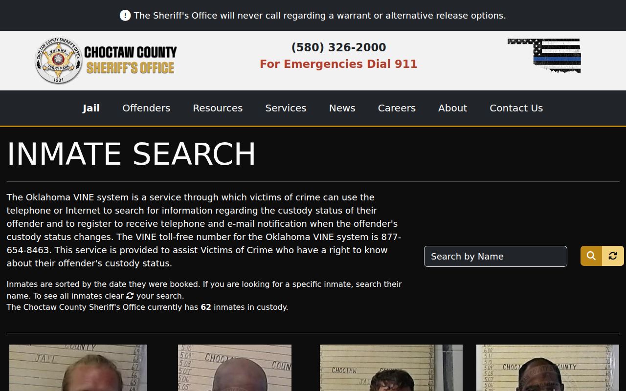 Choctaw County outstanding warrants custody search boundary