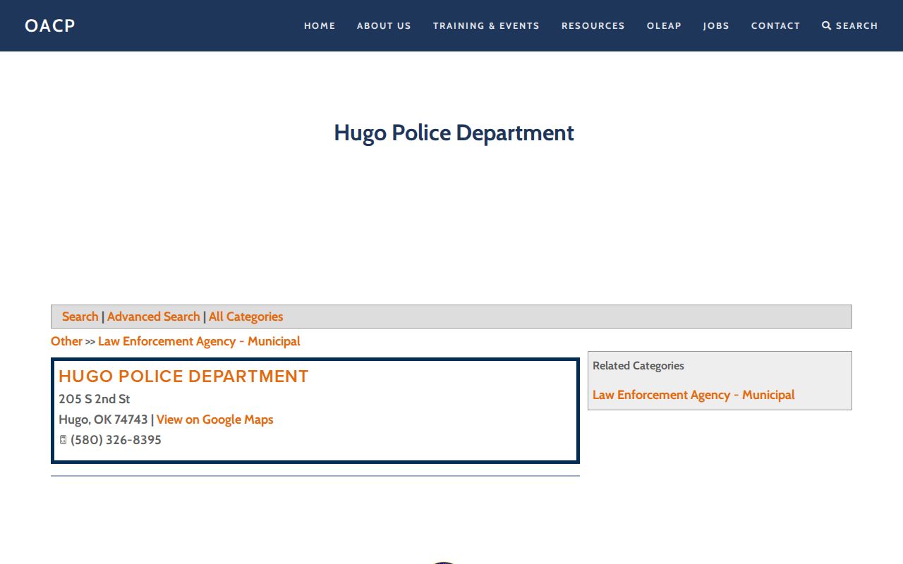 Choctaw County municipal warrant Hugo agency directory